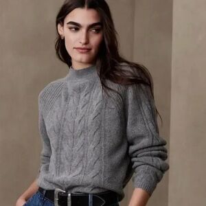 BR CABLE MOCK NECK SWEATER